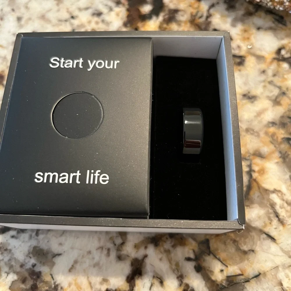 Smart Ring with Gold or Black Band Works With Both IPhone and Android.